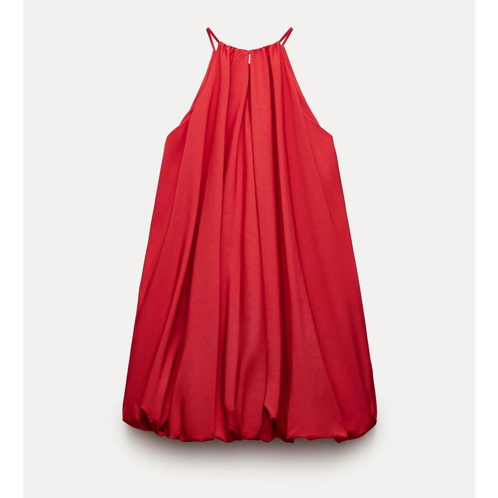 ZARA Red Halter Balloon Mini Dress NWT Blogger Favorite - Picture 16 of 16